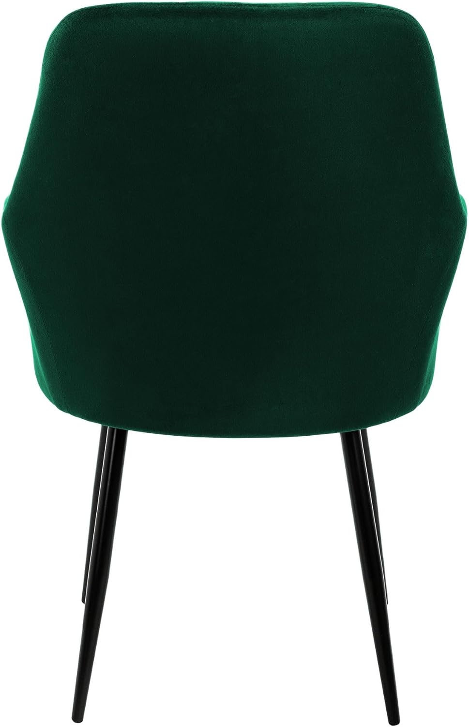 ML-Design Dining Chairs Set of 2 Dining Chairs with Backrest and Armrests, Dark Green,Velvet Seat,Upholstered,Black Metal Legs,Kitchen Chair Living Room Chair Upholstered Chair Recliner