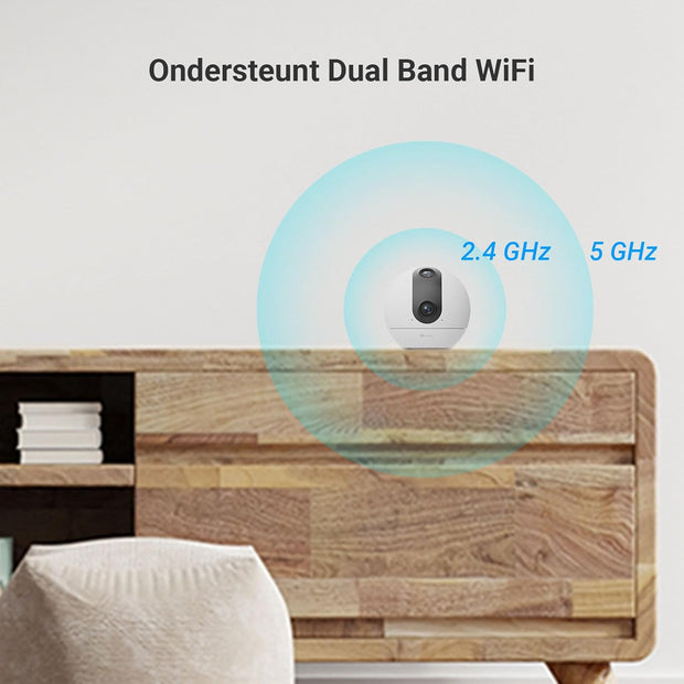Beveiligingscamera - WiFi-bewakingscamera - Camerabewaking - met 360° - Dubbele Lens - 3MP+3MP - Automatische Tracking - Persoons - Dierdetectie - Tweewegaudio - 10m Nachtzicht Patrouille - Privacymodus - WiFi 6 - voor Binnen - Wit