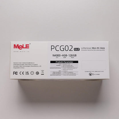 MeLE PCG02 Ventilatorloze Mini PC Stick Windows 11 Home Alder Lake N100 (tot 3,4 GHz) 4GB LPDDR4 128GB ROM Micro Computer Kleine Desktop met Gigabit Ethernet, 4K HDMI
