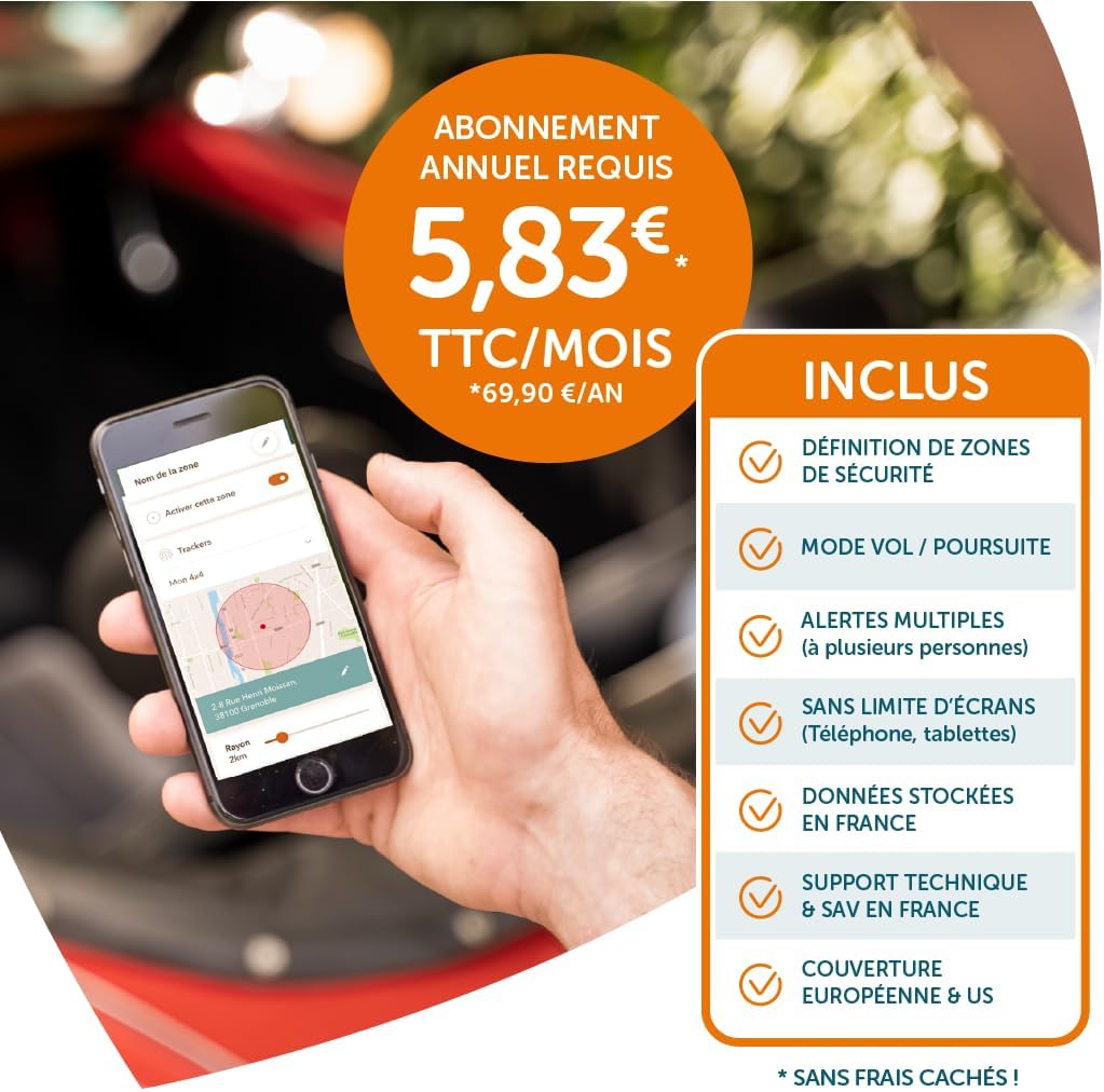 Maxi-GPS-tracker: 5 jaar batterijduur + 1 jaar gratis + zonder simkaart + zonder bedrading. Auto, boot, aanhanger, camper - BTP: bouwplaatsuitrusting
