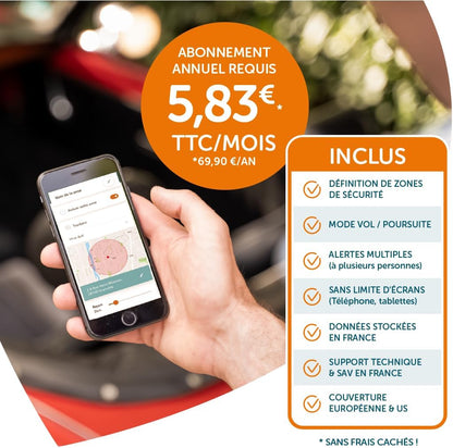 Maxi-GPS-tracker: 5 jaar batterijduur + 1 jaar gratis + zonder simkaart + zonder bedrading. Auto, boot, aanhanger, camper - BTP: bouwplaatsuitrusting