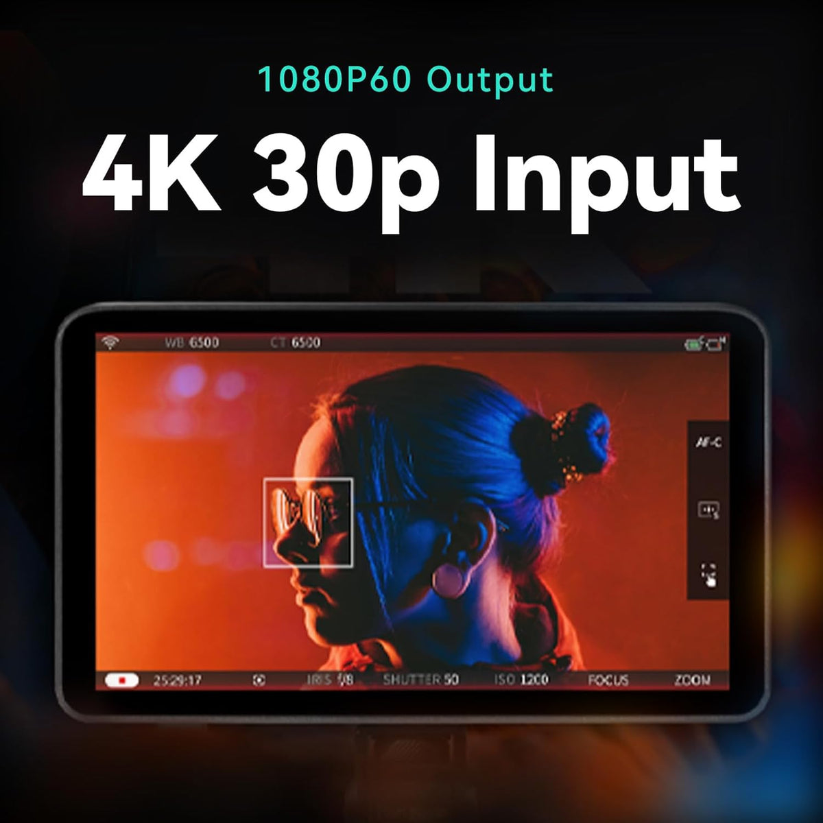 Portkeys LH7P 7" Camera Monitor 1000nit Touchscreen, Full HD 1920 * 1080, Wireless Camera Control for S0NY & Blackmagic, 4K HDMI In/Out, 3D LUT Output, Waveform, Lightweight Field Monitor