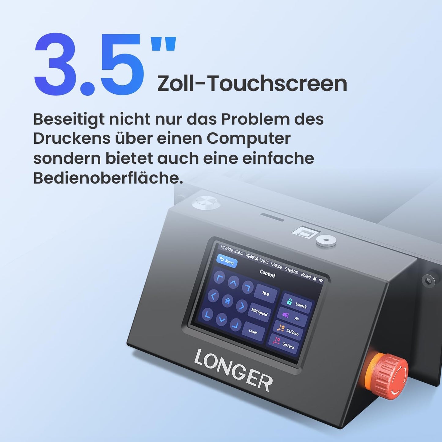 Lasergraveermachine 5 W – Lasersnijder – Lasergraveerder – Graveermachine – Laser Snijmachine – 3,5 Inch Kleurentouchscreen – 400 x 400 Mm Werkbereik
