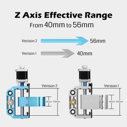 Genmitsu Aluminium Z-as V2, met spindelmotorhouder voor 775 of 300-500 W spindel, 43 mm en 52 mm diameter voor 3018-PROVer/PROVer Mach3/3018-MX3/3018-PROVer V2