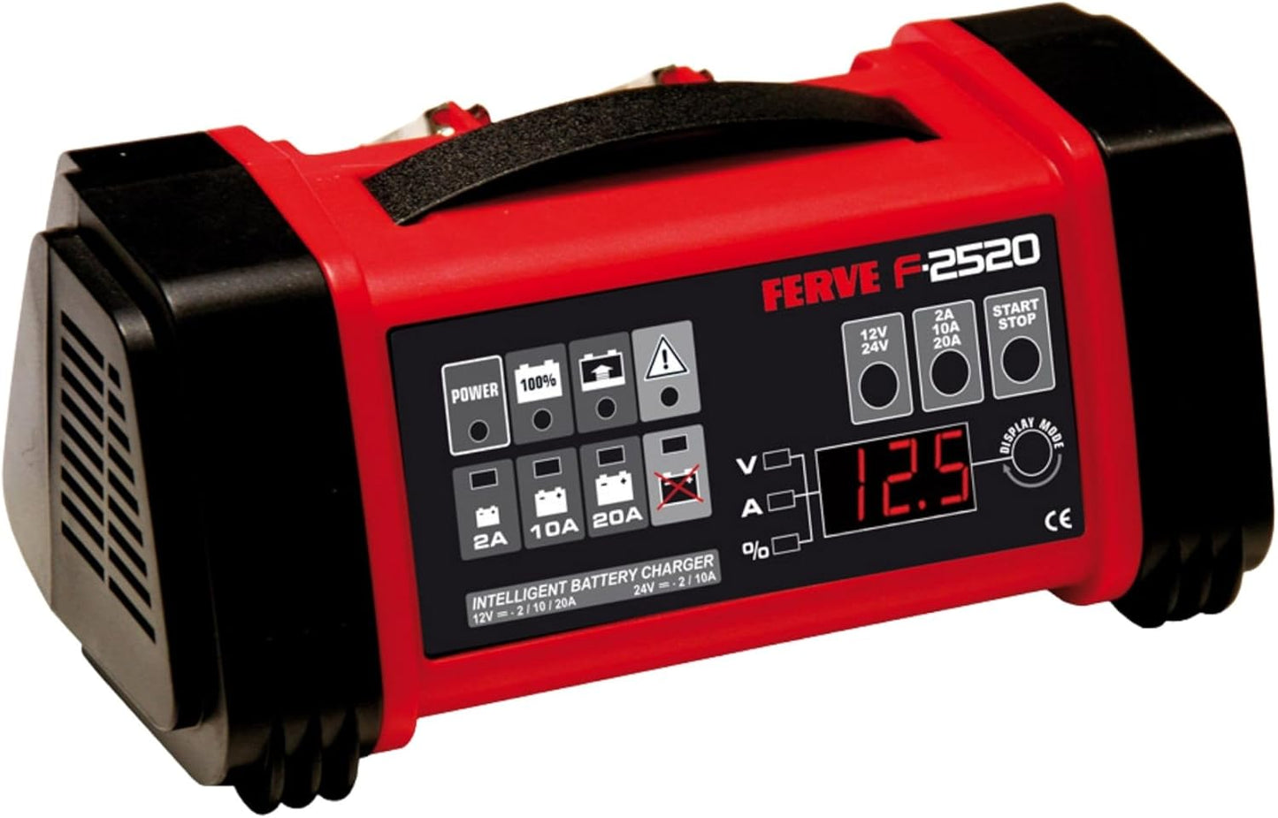 Automatische Oplader Loodzuuraccu – Acculader Batterijlader Batterijoplader Accubooster – 12V/24V Display Volt Ampère – Voor 4-230 Ah AGM Gel Vloeibaar Start-Stop