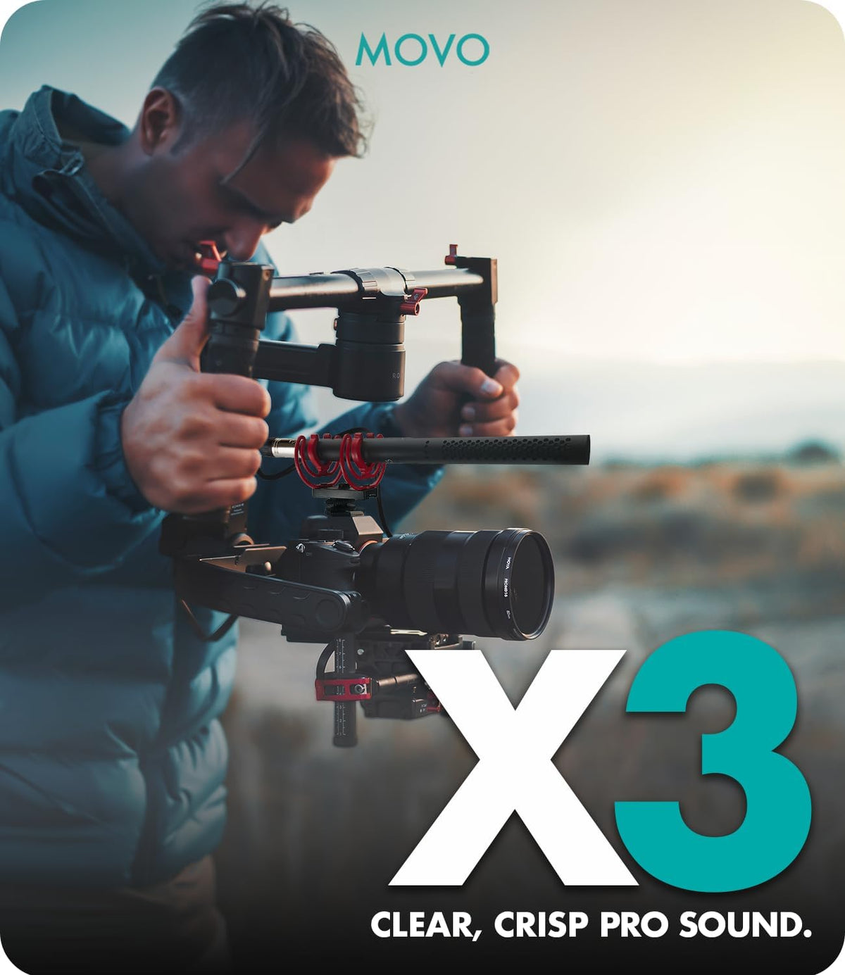 Movo X3-II 11" XLR Shotgun Microfoon voor Camera - Supercardioïde Condensator Shotgun Mic voor DSLR, Content Creatie, Video en Filmmaken - Directionele Boom Mic met Rycote Shockmount, Grip