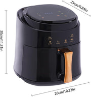 Hot air fryer - Airfryer - Airfryer without oil - 1400W - Smart Touch AirFryer - 360 Hot air circulation cooker - 8L - Black
