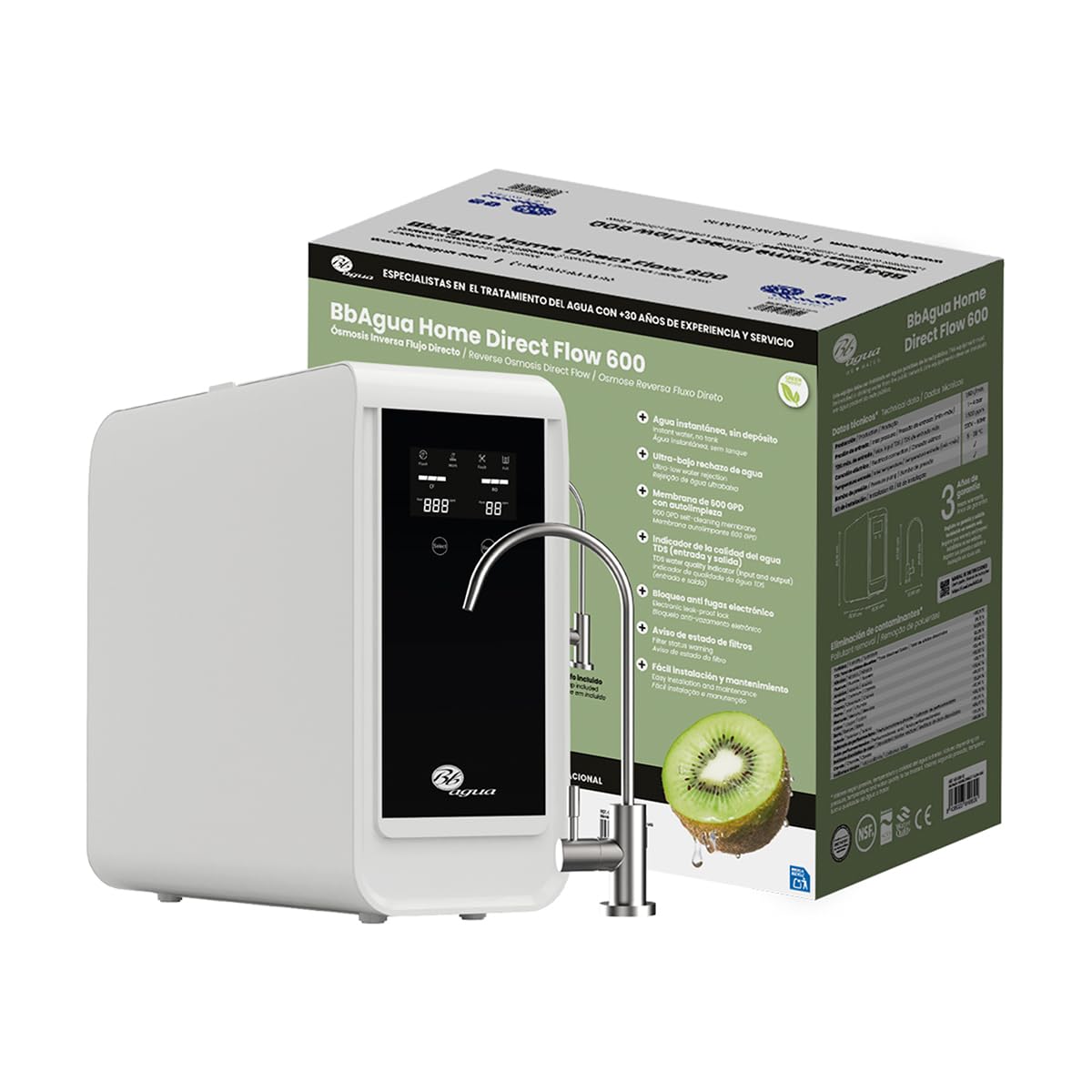 Omgekeerde Osmose Systeem – Waterfilter – Osmosefilter – Waterzuiveringssysteem – Drinkwatersysteem – Zonder Tank – 600 GPD – Digitaal TDS-Display