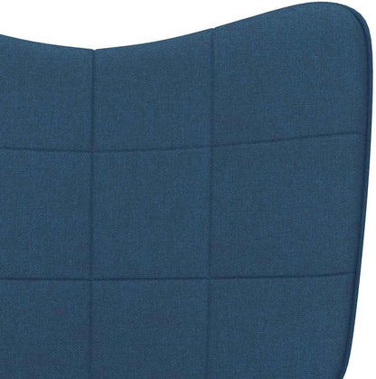 vidaXL Schommelstoel met voetenbank stof blauw