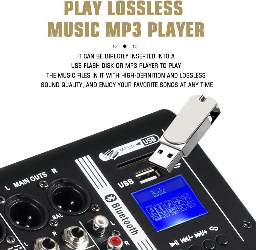 MX-120 professionele mix (12-kanalen), DSP effector voor het opnemen van DJ podium karaoke, met USB drive voor opname ingang, XLR microfoonstekker, 48V voeding, RCA uitgang