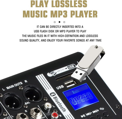 MX-120 professionele mix (12-kanalen), DSP effector voor het opnemen van DJ podium karaoke, met USB drive voor opname ingang, XLR microfoonstekker, 48V voeding, RCA uitgang