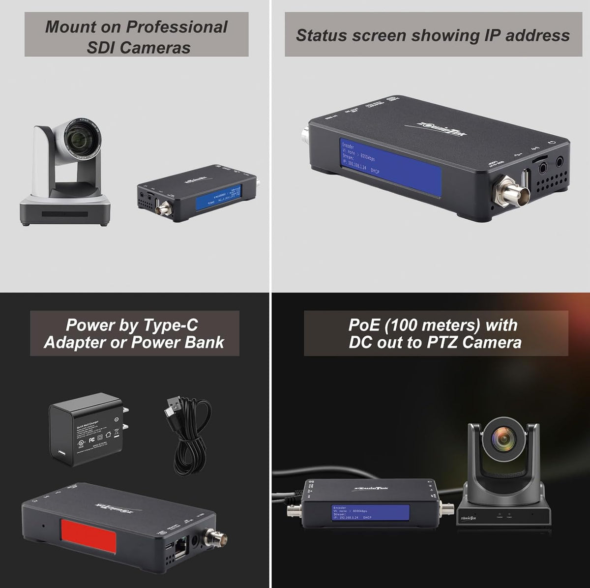 ZowieBox UVC naar SDI-converter, SDI Video Capture Extender met Loopout, SRT/RTMP(S)/RTSP naar NDI, 3G Native NDI|HX3 Video Streaming Encoder Decoder