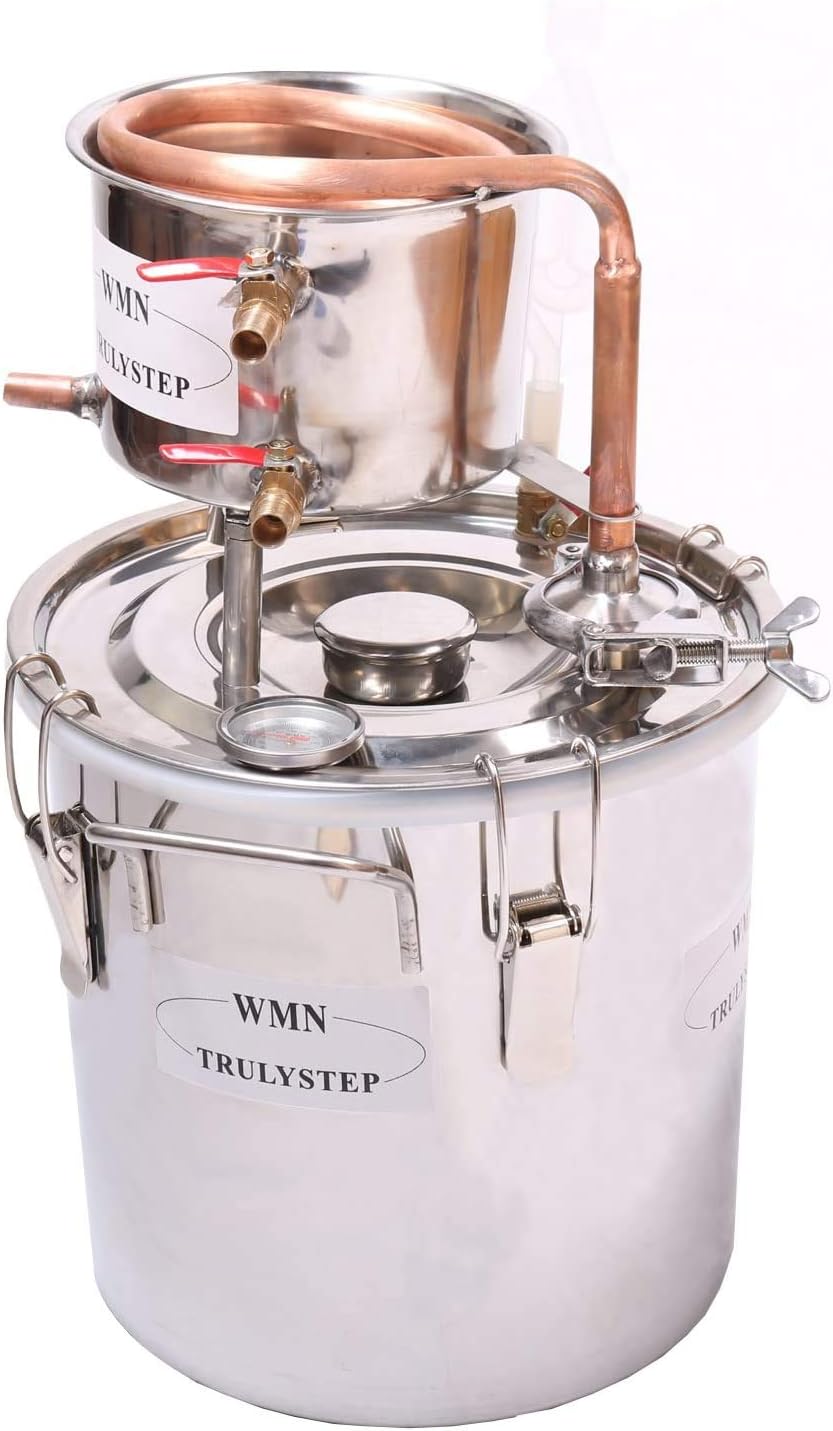 Fayelong DIY 2 Gal 10 Liter Home Distiller Moonshine Alcohol Still Stainless Water Heater Copper Thumper Keg - QUORE