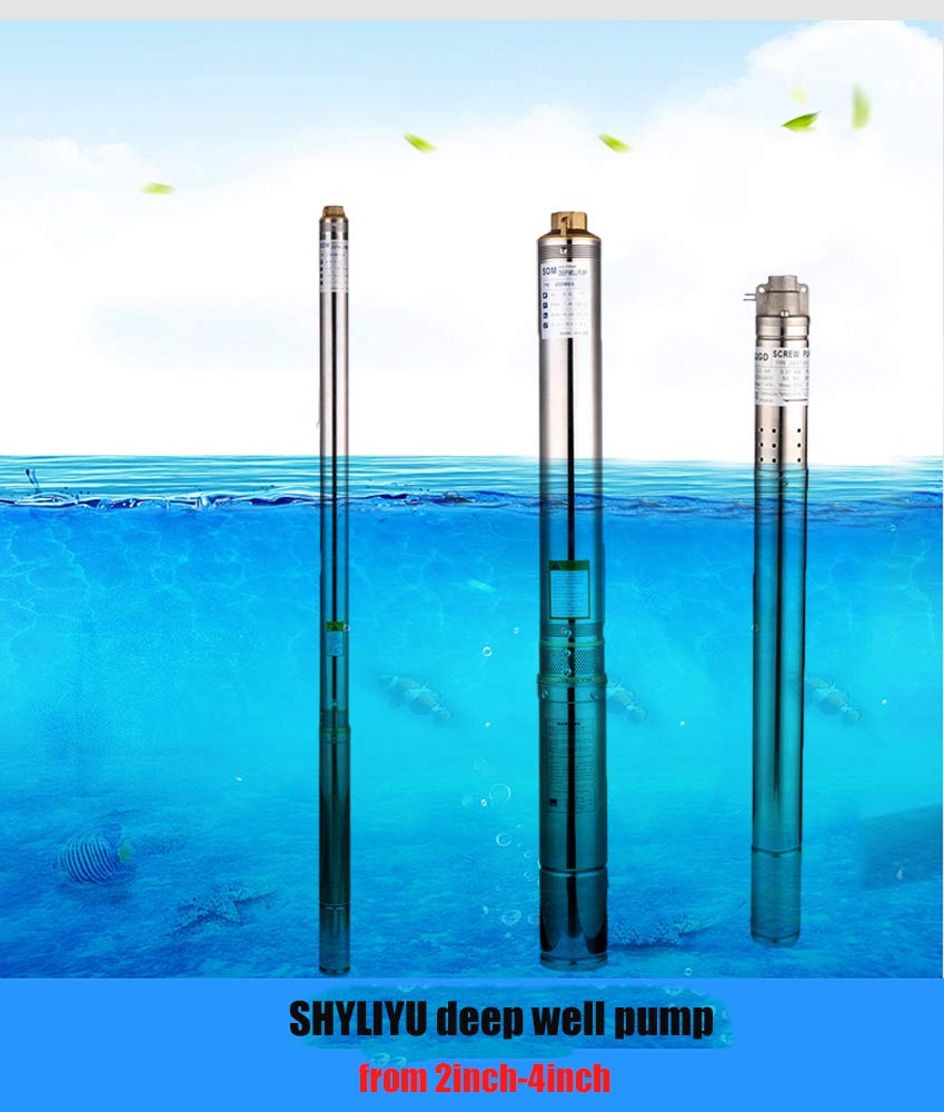 waterpomp 370W 0.5HP dompelpomp diepe putpomp schroefpomp kan worden gebruikt voor 86M putdiepte 1800L / H voor industriële en agrarische irrigatiehuishouden