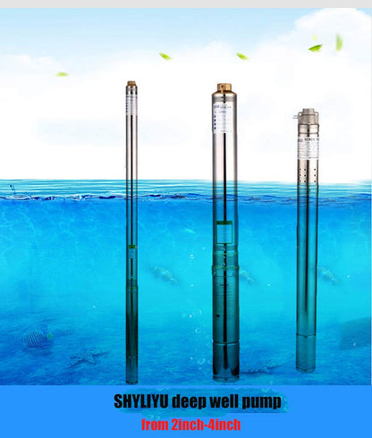 waterpomp 370W 0.5HP dompelpomp diepe putpomp schroefpomp kan worden gebruikt voor 86M putdiepte 1800L / H voor industriële en agrarische irrigatiehuishouden