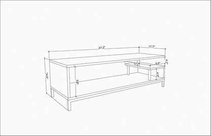 Hanah Home Industriële tv-standaard, zwart & oak, 120 x 44,6 x 37,6 cm, 100% melamine gecoat, deeltjesbord, 18 mm dik, stijlvol en duurzaam, voor moderne woonruimtes