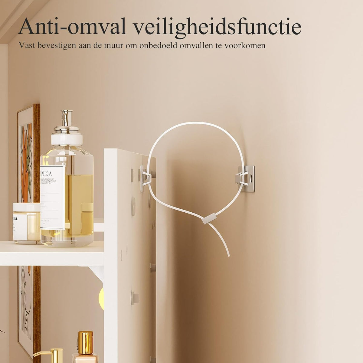 Make-up Tafel – Make-up Bureau – Toiletspiegel – Beautytafel – Schoonheidstafel – LED Spiegel met 10 Dimbare Lampen – 3 Kleuren & 9 Helderheidsniveaus – Laden en Gezoneerde Opslag – Wit 100x40x136 cm