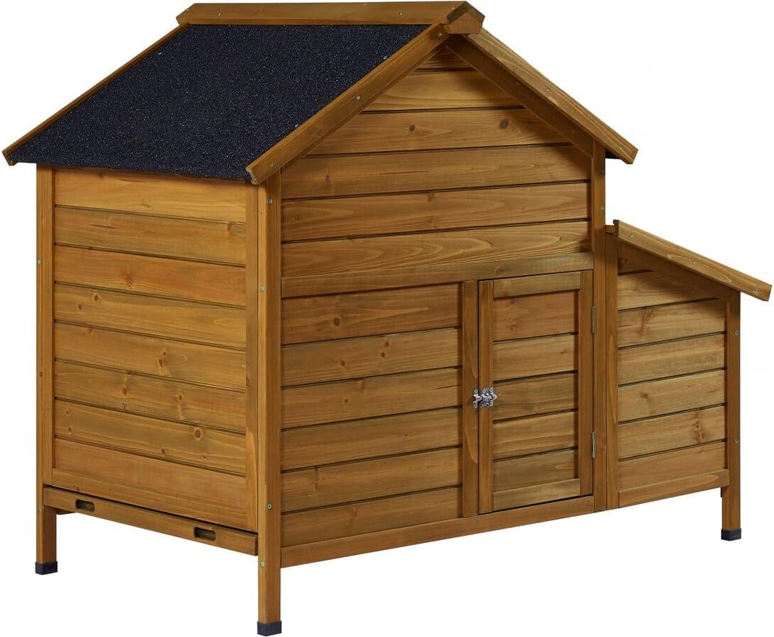 Chicken coop wood with nesting box "Cocotte" - Brown - maroon - QUORE