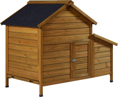 Chicken coop wood with nesting box "Cocotte" - Brown - maroon - QUORE