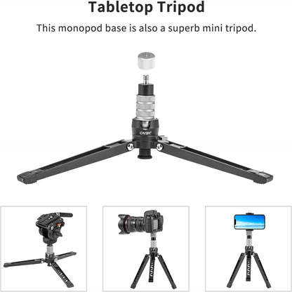Monopod – Eenbenig statief – Camerastatief – Videostatief – Voor DSLR-camera – Aluminium – Vloeistofkop met 360° pan en verstelbare hoogte 70-180 cm