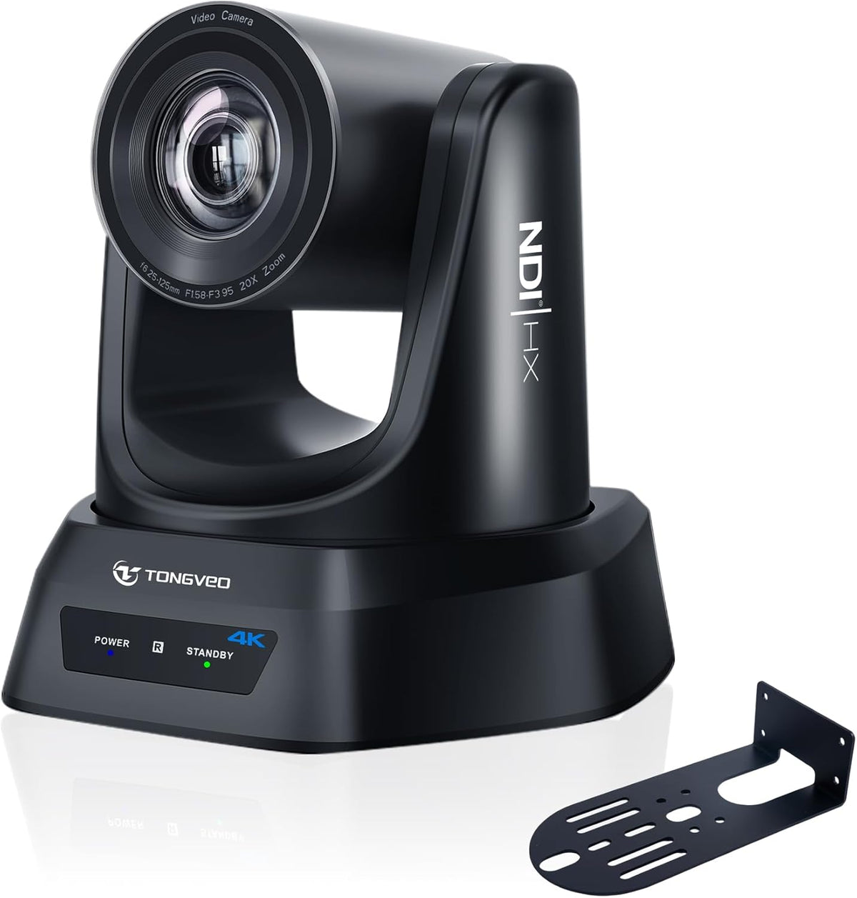 TONGVEO 4K NDI PTZ camera met KI-auto-tracking 20-voudige optische zoom HDMI IP live streaming SDI USB3.0 PoE LAN ondersteuning voor godsdiensten, devocaties vorming, videoconferenties met OBS VMix