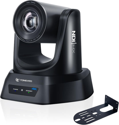 TONGVEO 4K NDI PTZ camera met KI-auto-tracking 20-voudige optische zoom HDMI IP live streaming SDI USB3.0 PoE LAN ondersteuning voor godsdiensten, devocaties vorming, videoconferenties met OBS VMix