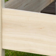 Outsunny verhoogd bed, 2 verdiepingen, koud frame, kruidenbed, plantenbak met 8 afvoergaten, massief hout, naturel, 86 x 85 x 72 cm