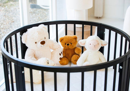 Baby Box - Ground Box - Playpen - Playpen - Playpen - Round - Includes Mattress - On Wheels - 92x92x80.5cm - Black - QUORE