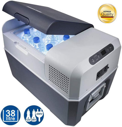 MOBICOOL FR40 Compressor-koelbox met 38 liter inhoud, 12/24 V en 230 V, mini-koelkast voor auto, vrachtwagen, boot, camper en stopcontact
