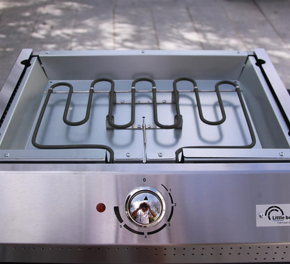 LITTLE BALANCE 8713 Biscarosse 50-35, elektrische grillplaat, geëmailleerd gietijzer, XL, 2150 W, 100% Franse productie, roestvrij staal