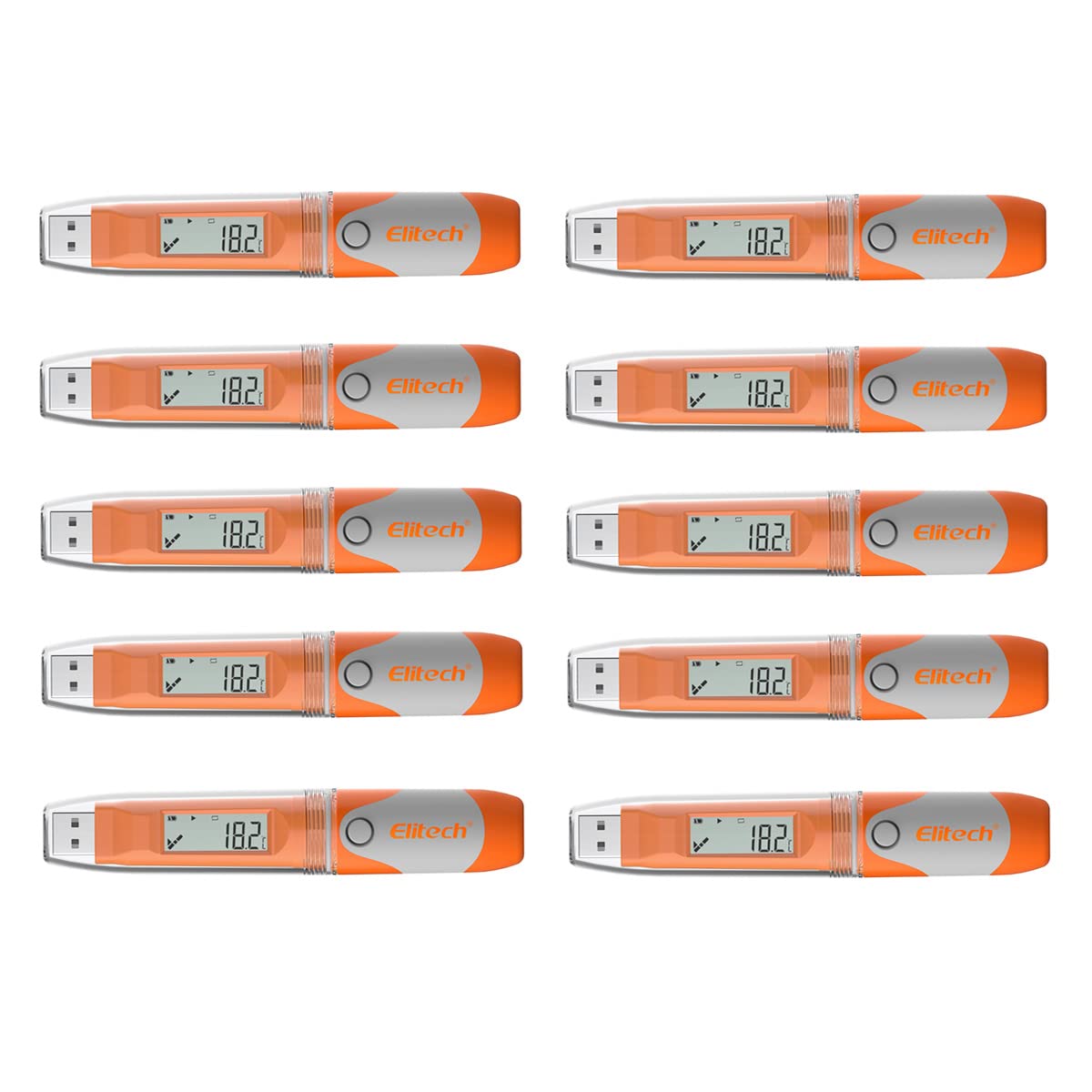 Elitech RC-51 PDF temperatuur USB datalogger recorder testpunten stiftstijl 32000 opnamepunten (10 stuks)