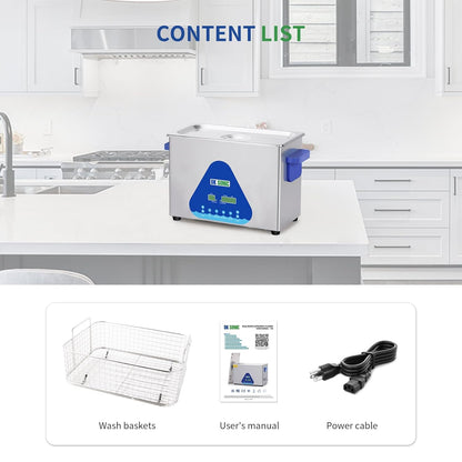 DK SONIC 4L 120W Ultrasoon Reiniger, Juweel Reiniger met Verwarming & Timer, Digitale Bediening voor Juweel, Brillen, Kettingen, Horloges (Inclusief Mandje)