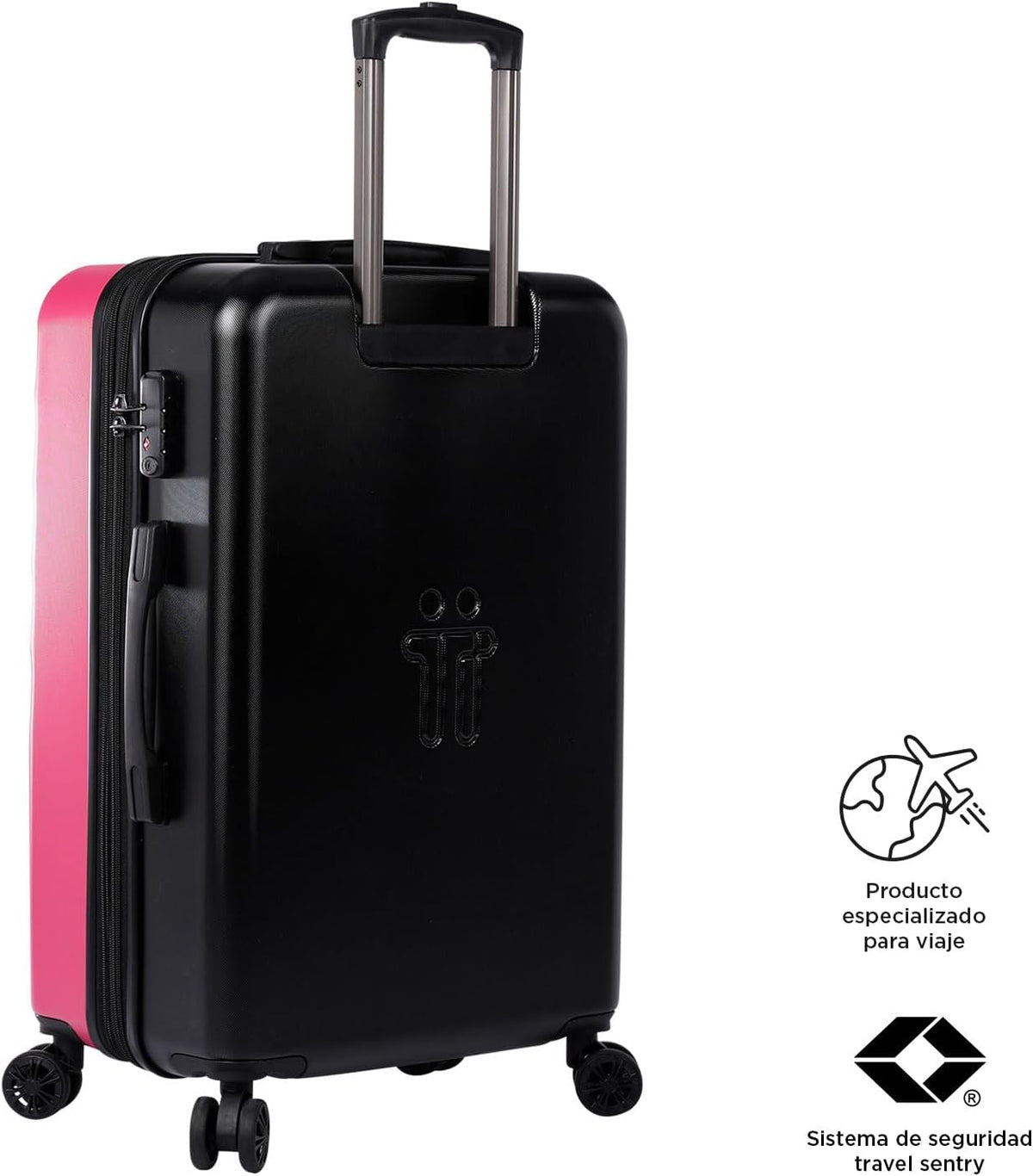 TOTTO Bazy+, harde koffer, cabinemaat, medium of groot (39 l, 64 l of 100 l), afzonderlijk of 3-delige set, schokbestendig, 360° wielen, telescopische handgreep, interne riemen, TSA-hangslot, Deco