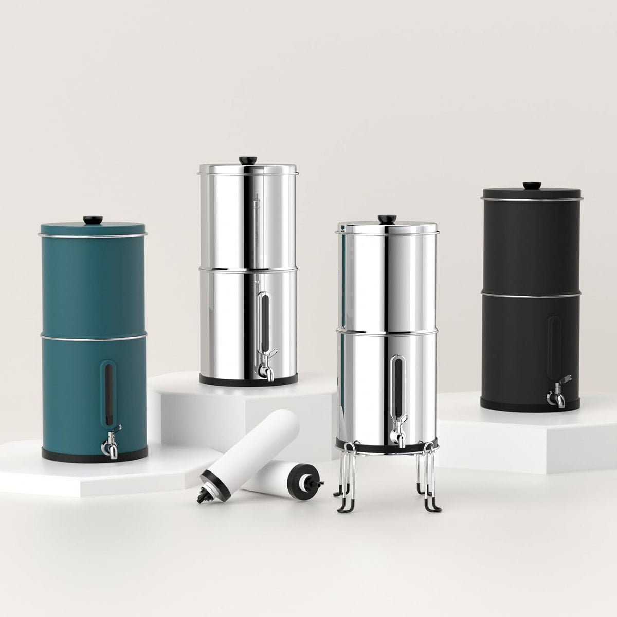 Waterfiltersysteem met waterniveau-indicator van 8,5 liter, voor thuisgebruik, camperreizen, met EU 98/37/EC, NSF/ANSI 42 en 372-certificering, keramische filters