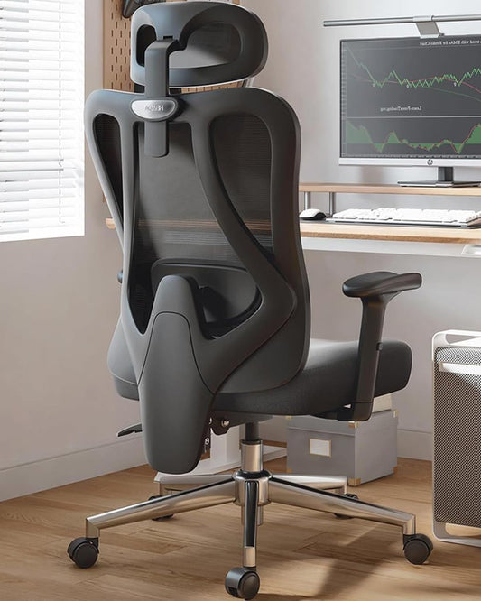Hbada Ergonomic Office Chair with Swivel Adjustable Lumbar Support and Headrest, Tilt Function Swivel Computer Office Chair - QUORE