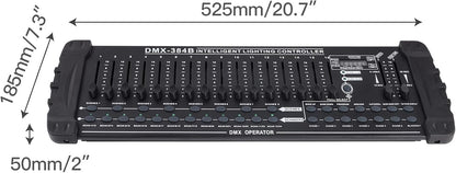 UKing DMX Controller, 384 kanalen, DMX512 controller, console, 240 programmeerbare scènes voor DMX besturing, DMX-lichtpult, party, DJ, disco, moving head, licht, podium, lamp, besturingsuitrusting