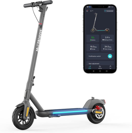 M MEGAWHEELS Elektrische step voor volwassenen, looptijd 30-35 km, maximale snelheid 25 km/u, 25 inch banden, motor 350 W, maximale belasting 120 kg, app-bediening, opvouwbaar en draagbaar