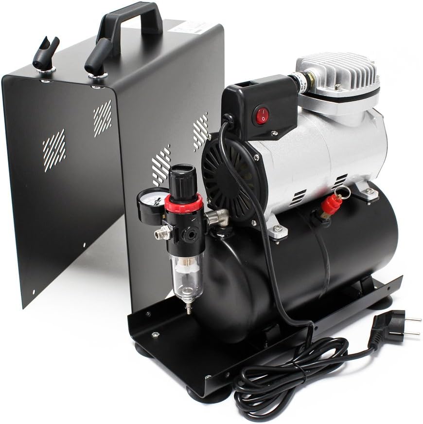 Airbrush Compressor – Spuitcompressor – Luchtcompressor – Airbrush Pomp – Airbrush Set – Olievrij & Fluisterstil – 3 Liter Luchttank met Automatische Uitschakeling