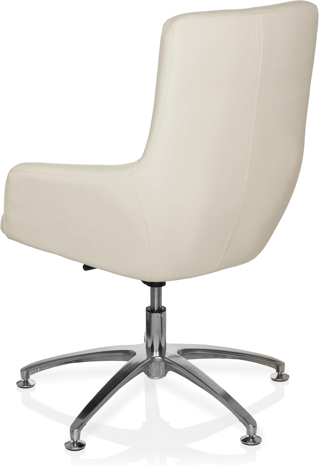 Relaxstoel – Loungefauteuil – Fauteuil – Draaistoel – Relaxfauteuil – Crème Wit Kunstleer – Individueel Instelbaar Kantelmechanisme – 180° Draaibaar