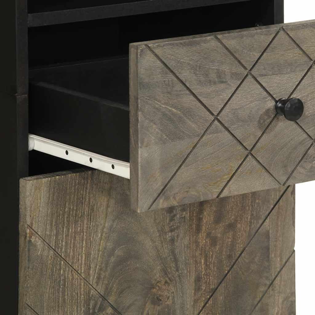 vidaXL 3-piece Bathroom furniture set solid mango wood black - QUORE