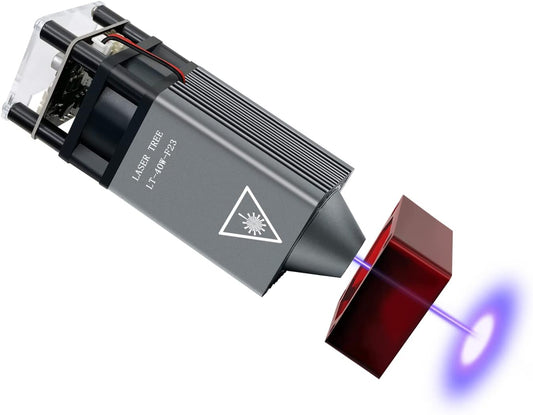 Opgewaardeerde 40W Lasermodule, LASER TREE 23mm Balance graveer- en snijkop met vaste focus, lasergraveermodule 5W optisch vermogen met metalen windkap, geschikt voor lasergraveermachine
