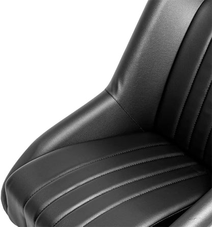 AutoStyle Sportstoel 'Classic' - Zwart Kunstleder - Vaste rugleuning + Hoofdsteun - incl. sledes