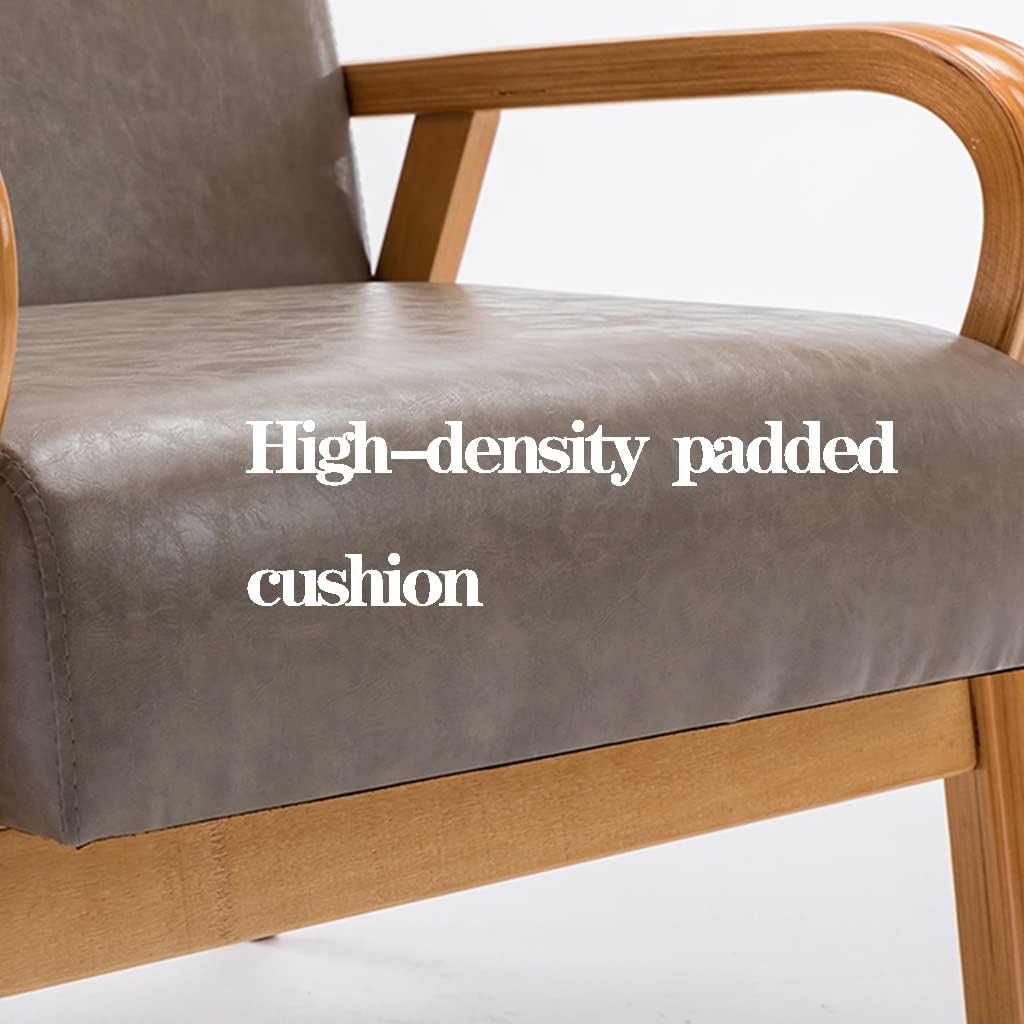 Fauteuil – Relaxstoel – Loungestoel – Zetel – Clubstoel – Mid-Century Retro Design – Massief Houten Frame – Comfortabel PU-Leder – Blauw