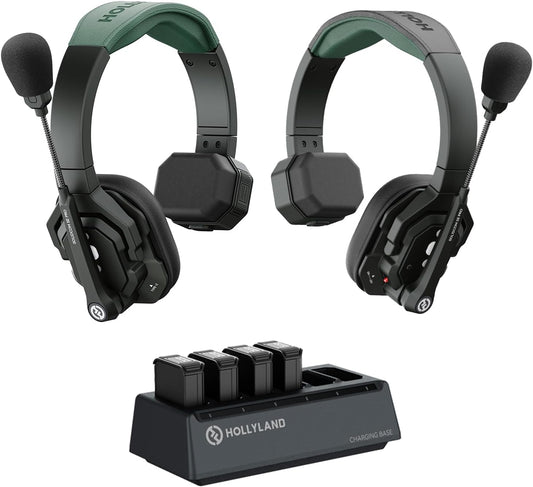 Hollyland Solidcom SE PRO 2-Users ENC Noise Cancellation Wireless Intercom Headset Systeem 1312ft Team Communication with 3,5 mm Single Ear Headset for Movie Shoot Live Show (1.9GHz versie)