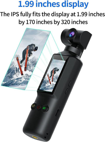 OBEST Action Cam 1080P, draagbare bodycam, vlog/POV-camera met 270° draaibare lens en 1,99 inch displayscherm, mini-actiecamera voor sport, fietsen, reizen, vlog, outdoor, zwart