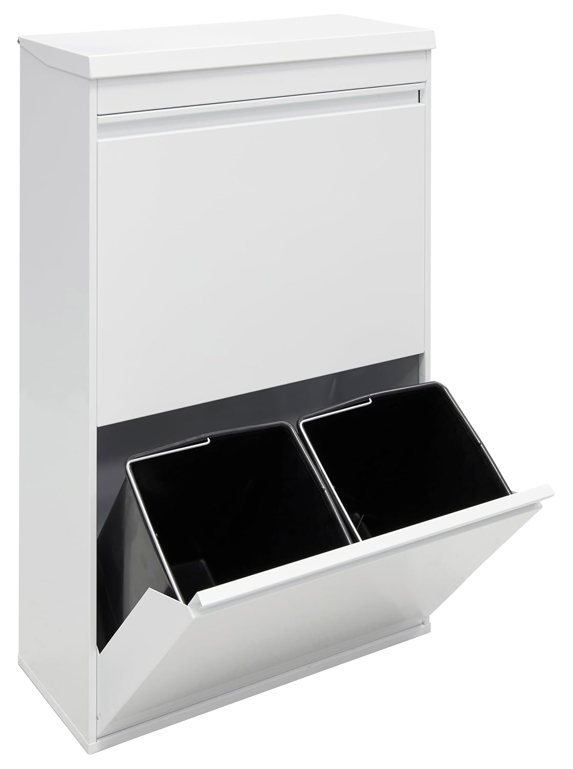 ARREGUI Top CR621-B2 Recycling Container | Waste Container with Storage Compartment | 4 Compartments 23+11+17+17 L (68 L) | Inner Buckets for PMD and GFT | Recycle Bin for Waste Separation | Waste Bin - QUORE