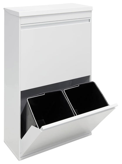 ARREGUI Top CR621-B2 Recycling Container | Waste Container with Storage Compartment | 4 Compartments 23+11+17+17 L (68 L) | Inner Buckets for PMD and GFT | Recycle Bin for Waste Separation | Waste Bin - QUORE