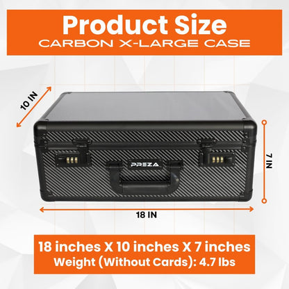 PREZA Graded Card Storage Box - Premium Trading Card Case voor Graded Sports Cards - Carbon Fiber Slab Case (XL)