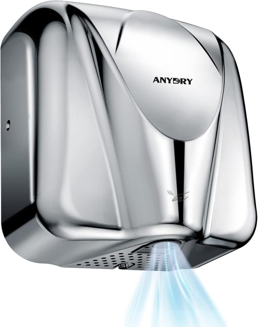 Handdroger – Automatische Handdroger – Elektrische Handdroger – Sensor Handdroger – Professionele Handdroger – Roestvrijstalen Afwerking – Sneldrogend 7-10 Seconden – 1650W Glanzend