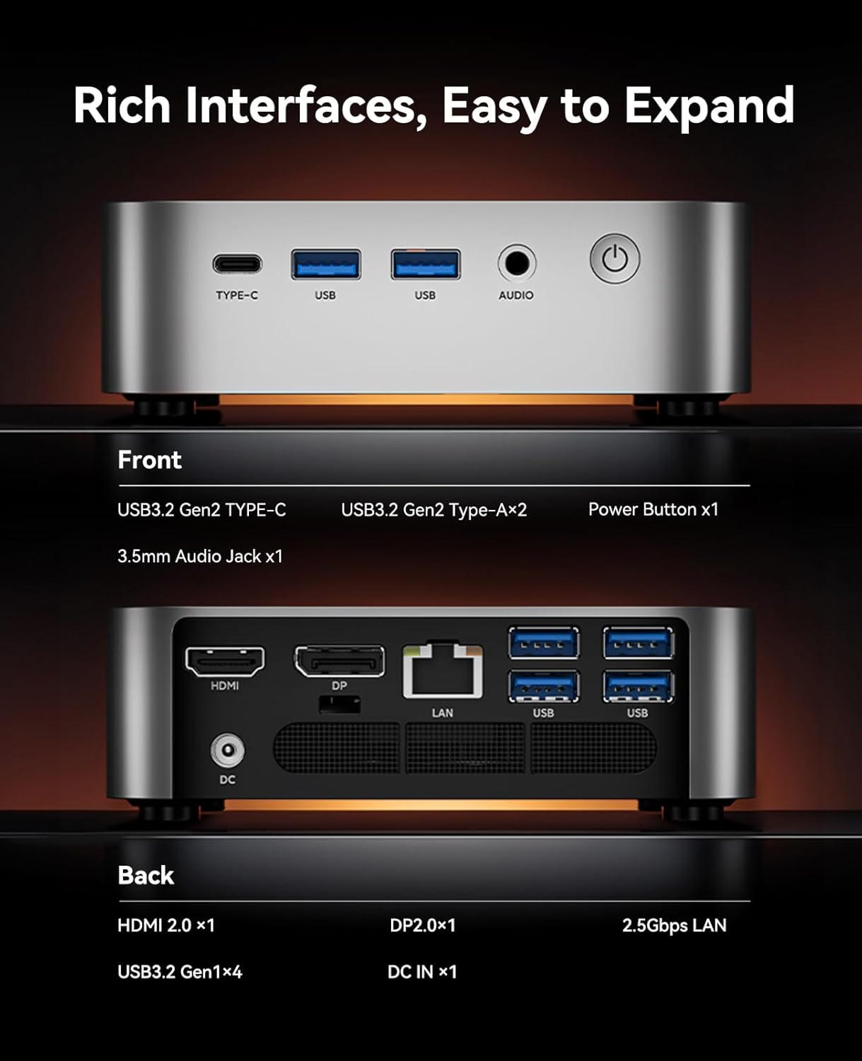 ACEMAGIC M1 Mini-pc, AMD Ryzen 7 6800H (8C/16T, tot 4,7 GHz), 16 GB LPDDR5 (6400MT/s) 512 GB MVME SSD Windows 11 Pro Mini PC met AMD Radeon 680M | 4K Triple Display | Type-C | WiFi 6 | BT5.2